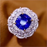 6.2ct Royal Blue Sapphire 18Kt Gold Ring