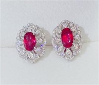 2.3cts Natural Ruby 18Kt Gold Earrings