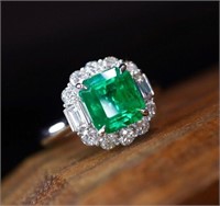 2.4ct Zambian Emerald 18Kt Gold Ring