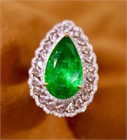 6.75ct Natural Emerald 18Kt Gold Ring