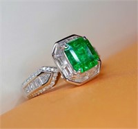 1ct Natural Emerald 18Kt Gold Ring