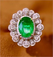 5.4ct Natural Emerald 18Kt Gold Ring