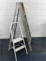 Flawed Ladder & vintage step stool