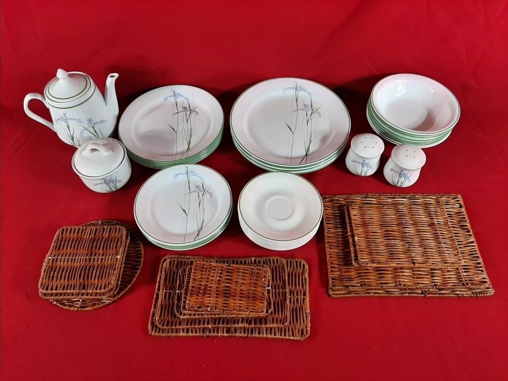 45 Piece Corelle by Corning "Shadow Iris"