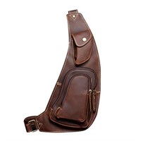 Leathario Men's Sling Bag Genuine Leather Chest