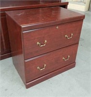 Wood file cabinet with brass pulls