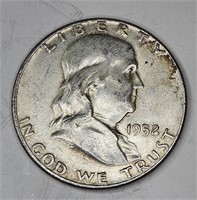 1952 AU Grade Franklin Half Dollar