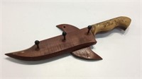 Vtg. Wooden Cuban Knife Key Hanger Souvenir K15A