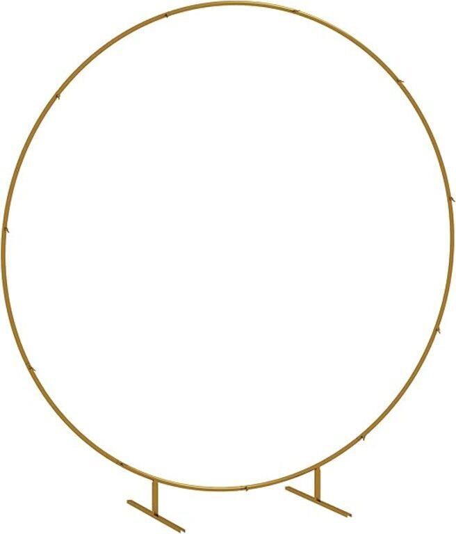 Outsunny Gold Wedding Arch, Round Backdrop Stand,