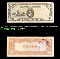 1943 Philippines (Japan WWII Occupation) 5 Pesos "