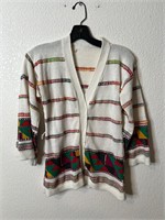 Vintage Knit Cardigan Sweater Striped