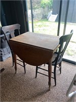 Vintage Drop-leaf Table and 2 chairs