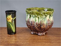 TWO PIECES OF OHIO ART POTTERY