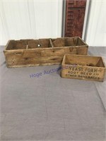 2 dove tail wooden boxes