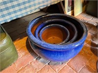 3 Piece Blue Pot Set