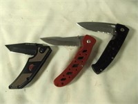 3pc Folding Knives - Lock Back Pocket Knives