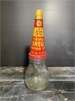 Shell Triple 50 Tin Pourer & Cap on 500ml Bottle