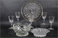 Pressed Glass & Frosted Bowls, Trays & Stemware
