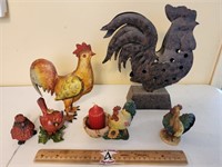 Rooster & Cardinal Candle Holders Decor