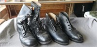2 Pair Of Military Boots (Size Unknown)