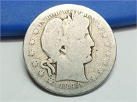 OF) 1894 S silver Barber half dollar