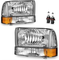 Headlights Assembly W/Bulbs for 1999-2004 Ford