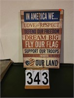 Wooden Patriotic Sign