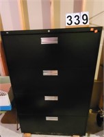 4 Drawer Horizontal Black File Cabinet