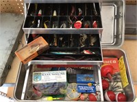 Grandpa's metal tackle box with contents