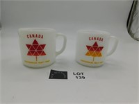 FEDERAL MILK GLASS CANADA 1967 CENTENNIAL MUGS