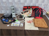 Crafting ribbon, camera bag, table cloth, bags etc