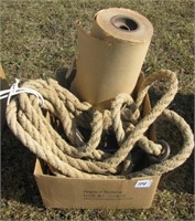 Roll of paper, barn rope, misc. copper and other