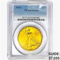 1924 $20 Gold Double Eagle PCGS MS65