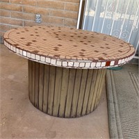 Tile Top Round Outdoor Table