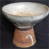 Signed pottery compote