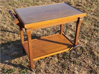 Antique Oak Tea Cart w/ Tray