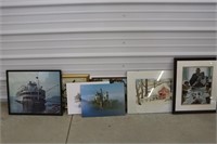 Variety of framed prints and pictures