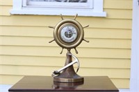 Ship’s Wheel Barometer with Anchor