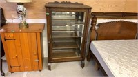 Oak Empire style China Cabinet with glass on