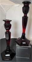 Vinrtage Pr Ruby Candlesticks Circa 1920's - 30's