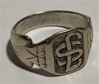 Vintage WW2 Era Folkart Handmade Ring sz 10