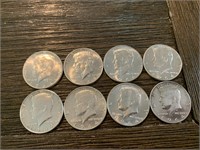 (8) 1964 Kennedy Half Dollars