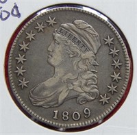 1809 Bust Silver Half Dollar