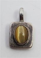 Soul Flower, Sterling Silver Cat Eye Pendant