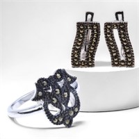 Marcasite Jewelry: Ring & Earrings to adore