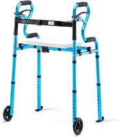 4 in 1 Folding Walker  Detachable Seat  Blue