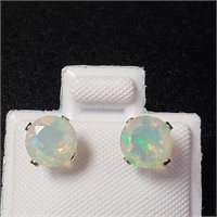 $400 10K  Opal 6X6Mm(1ct) Earrings