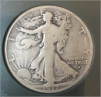 1917 Walking Liberty Circulated Half Dollar
