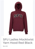 Sz M SFU Ladies Mocktwist Yarn Hood - Red Black