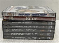 Sports DVDs (Indianapolis 500, Rudy, Slap
